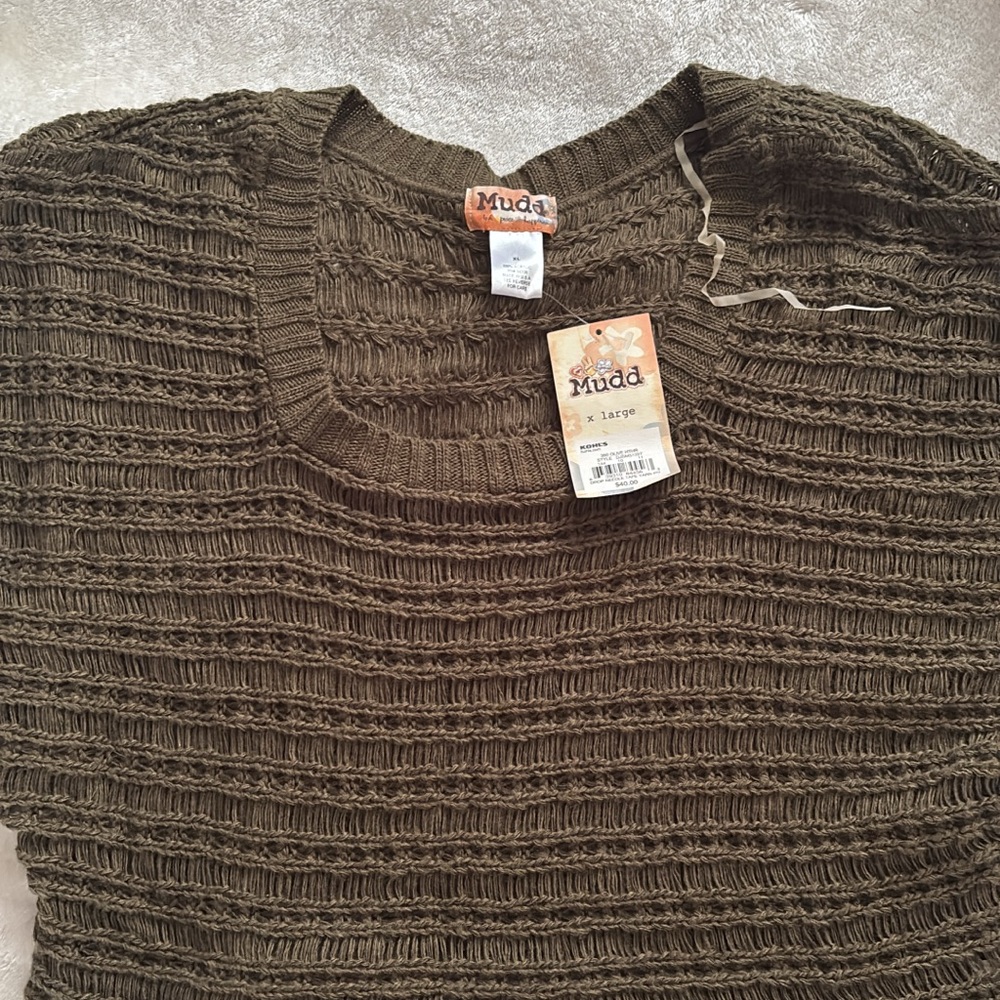 Mudd Textured Olive Pullover